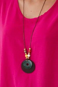 Oversized blouse with pendant IT - 31 / – Fuchsia цвет / color | Lexline Fashion