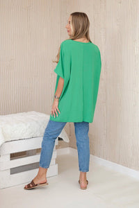 Oversized blouse with pendant IT - 31 / – Green цвет / color | Lexline Fashion