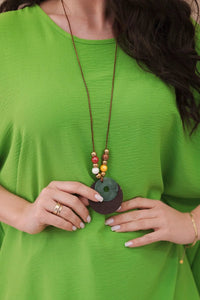 Oversized blouse with pendant IT - 31 / – Green || Light цвет / color | Lexline Fashion
