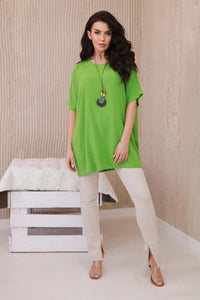 Oversized blouse with pendant IT - 31 / – Green || Light цвет / color | Lexline Fashion
