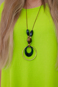 Oversized blouse with pendant IT - 31 / – Kiwi цвет / color | Lexline Fashion