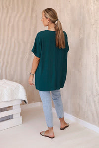 Oversized blouse with pendant IT - 31 / – Light marine цвет / color | Lexline Fashion