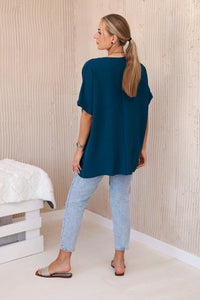 Oversized blouse with pendant IT - 31 / – Marine цвет / color | Lexline Fashion