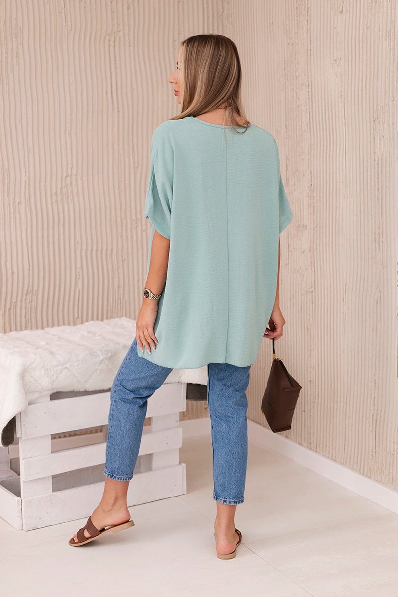 Oversized blouse with pendant IT - 31 / – Mint || Dark цвет / color | Lexline Fashion