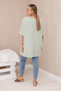 Oversized blouse with pendant IT - 31 / – Mint || Light цвет / color | Lexline Fashion