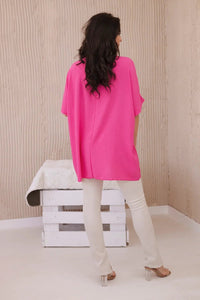 Oversized blouse with pendant IT - 31 / – Pink цвет / color | Lexline Fashion