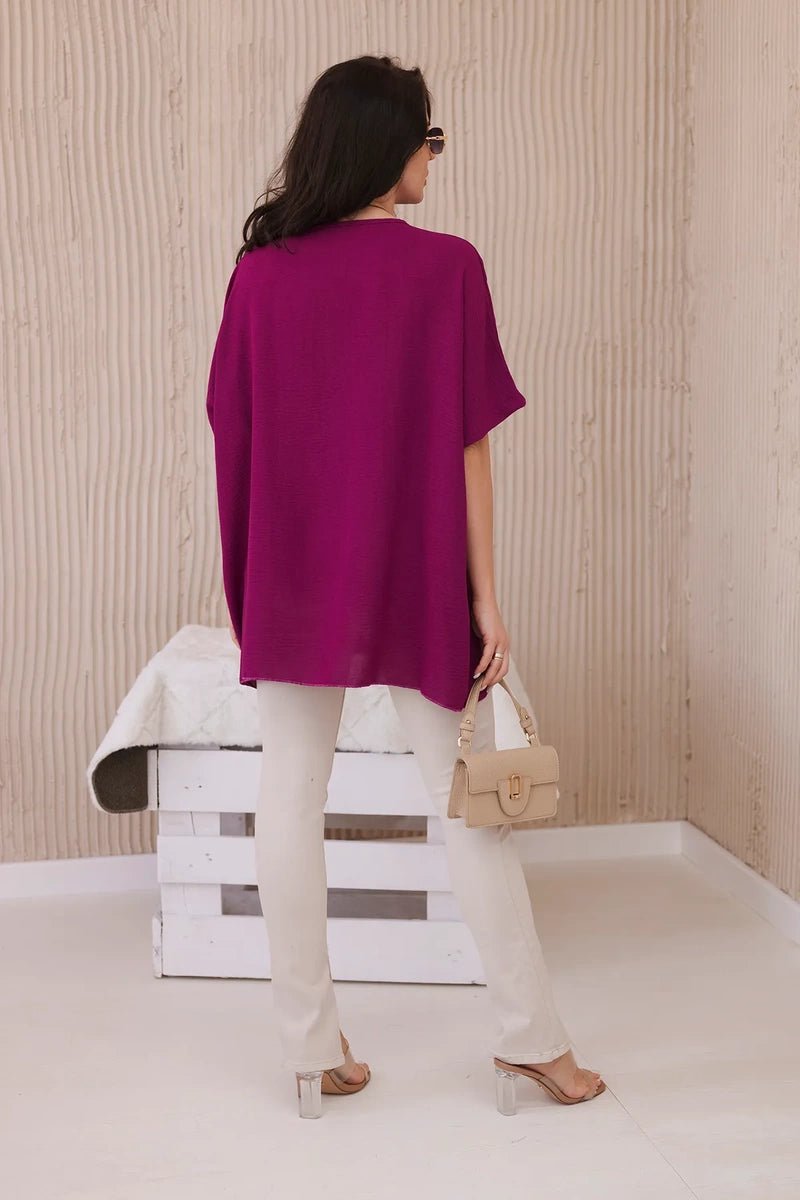 Oversized blouse with pendant IT - 31 / – Plum цвет / color | Lexline Fashion