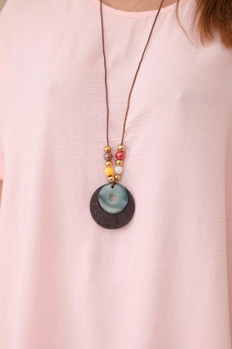 Oversized blouse with pendant IT - 31 / – Powder цвет / color | Lexline Fashion