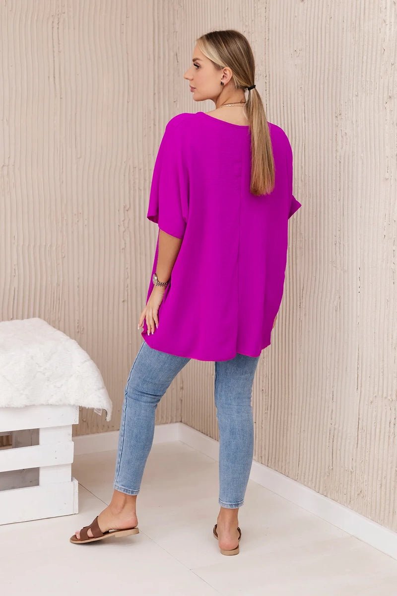 Oversized blouse with pendant IT - 31 / – Purple цвет / color | Lexline Fashion