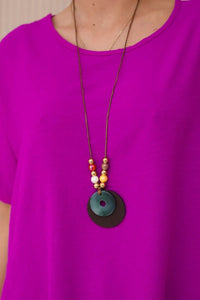 Oversized blouse with pendant IT - 31 / – Purple цвет / color | Lexline Fashion