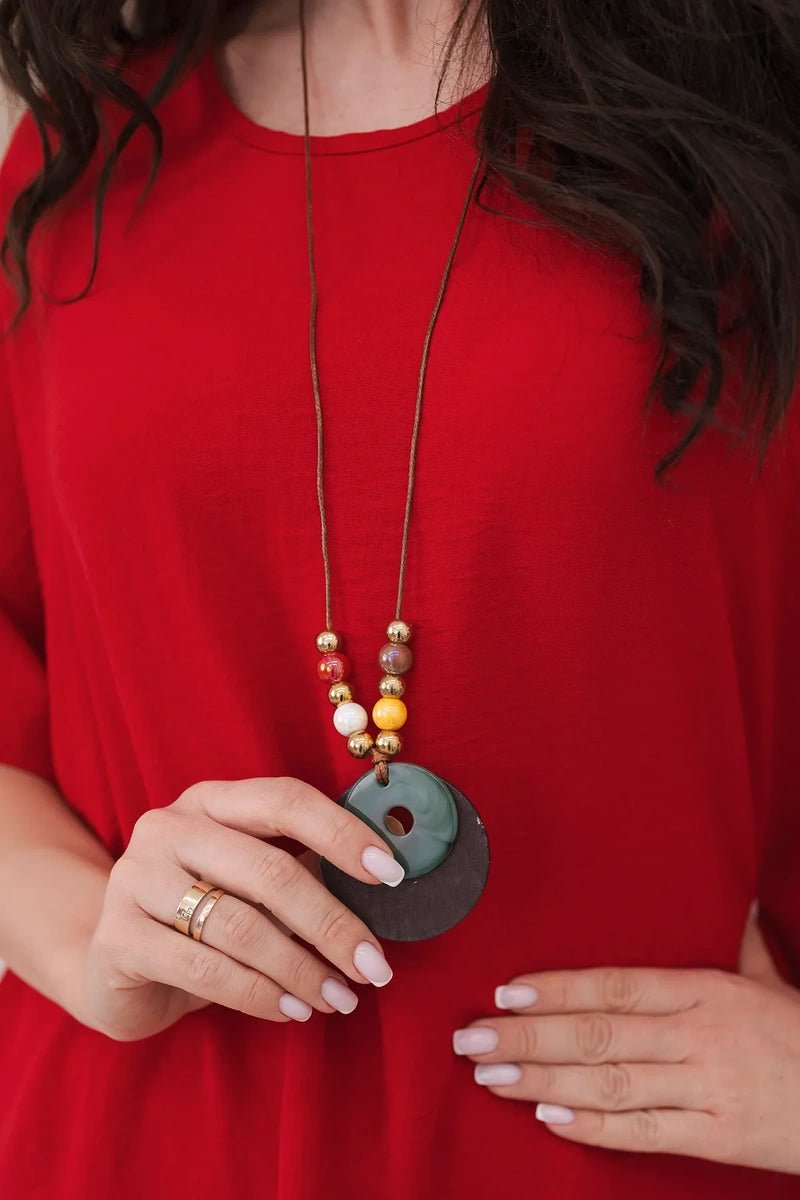 Oversized blouse with pendant IT - 31 / – Red цвет / color | Lexline Fashion
