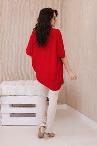 Oversized blouse with pendant IT - 31 / – Red цвет / color | Lexline Fashion