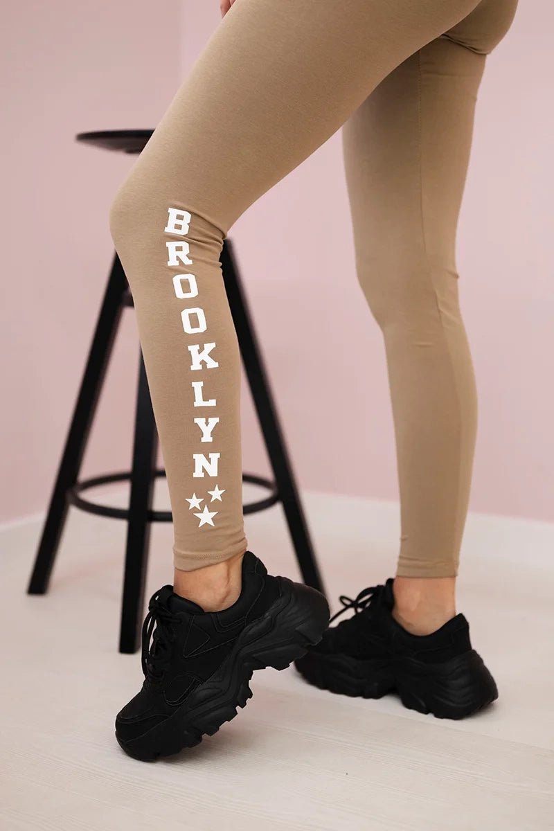 Pants leggings Brooklyn 8882 / – Camel цвет / color | Lexline Fashion