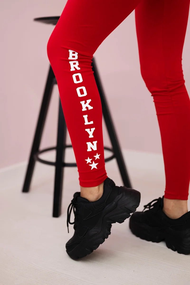 Pants leggings Brooklyn 8882 / – Red цвет / color | Lexline Fashion