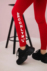 Pants leggings Brooklyn 8882 / – Red цвет / color | Lexline Fashion