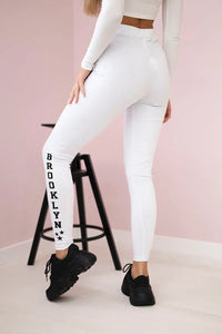 Pants leggings Brooklyn 8882 / – White цвет / color | Lexline Fashion