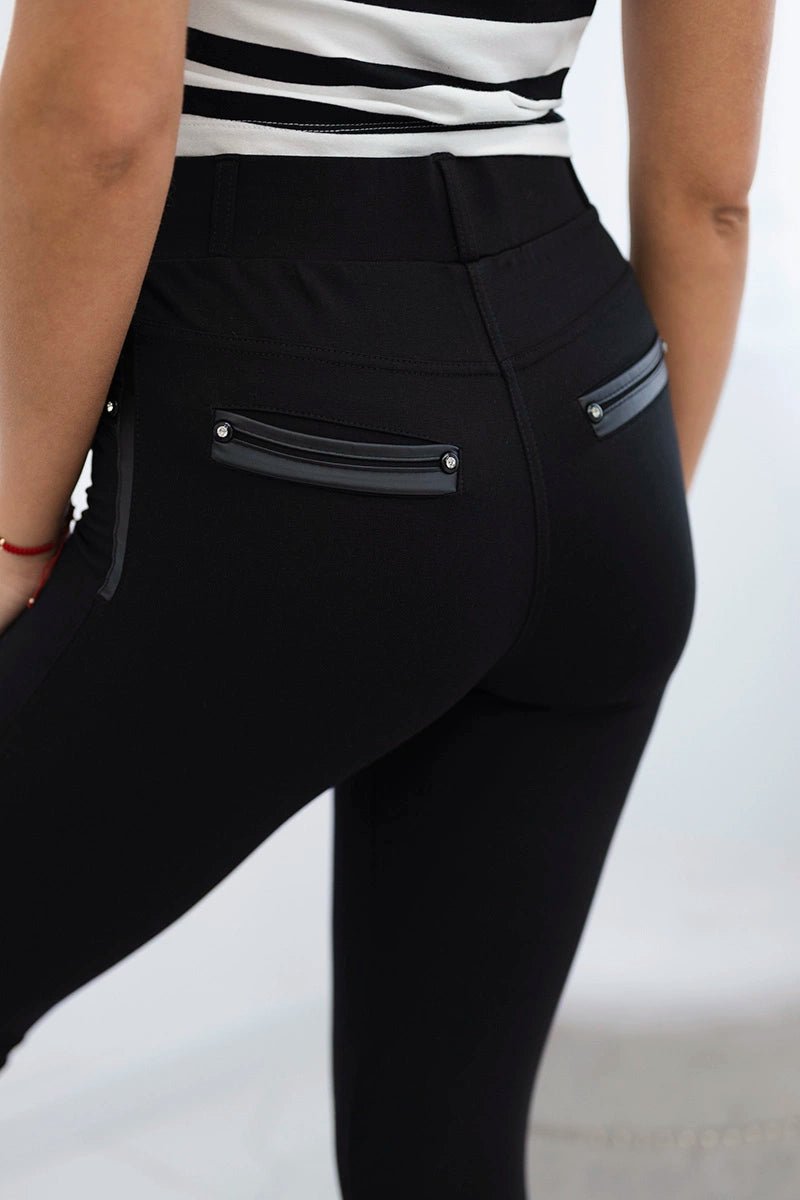 Pants with a trim on the pocket 2045 / – Black цвет / color | Lexline Fashion