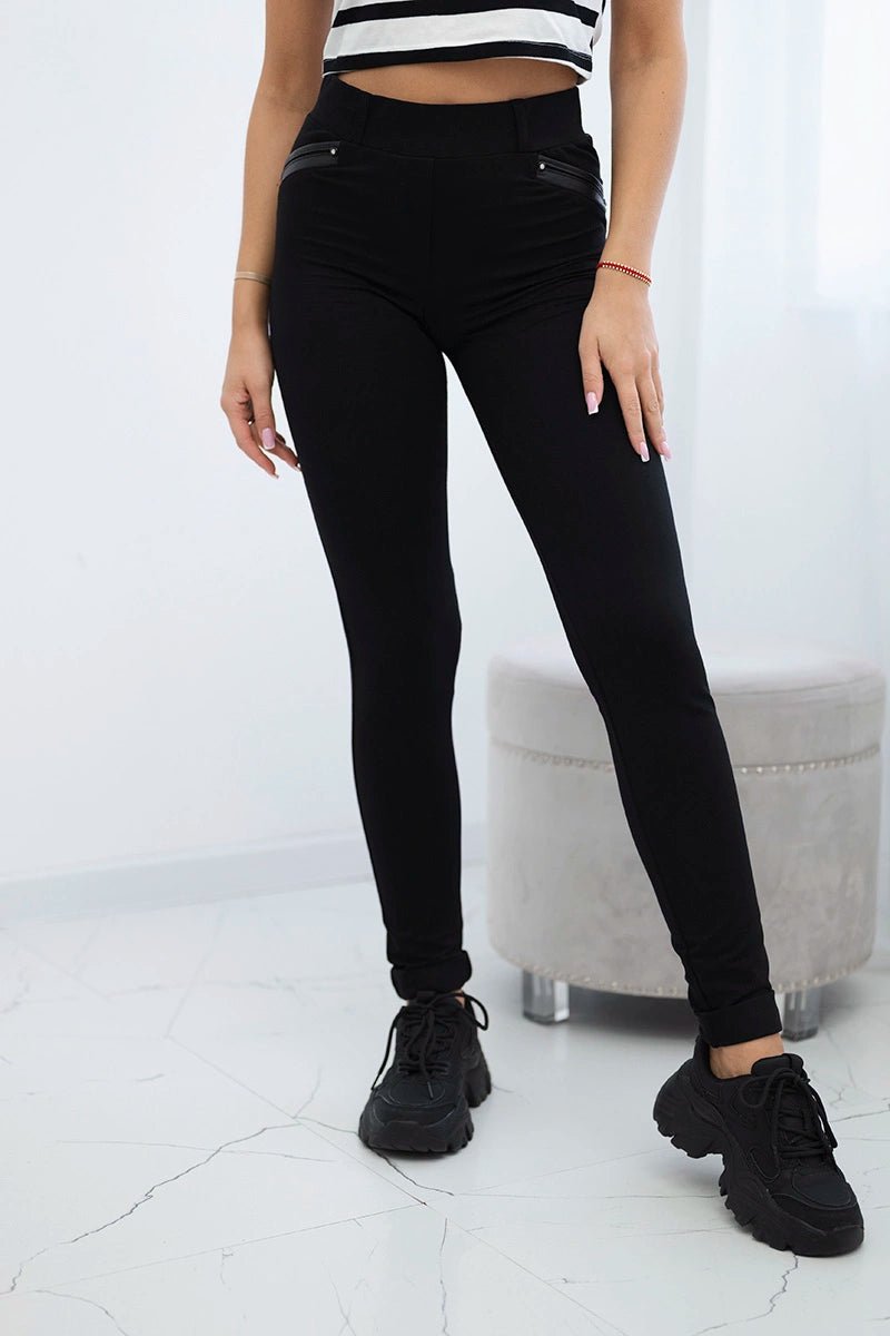 Pants with a trim on the pocket 2045 / – Black цвет / color | Lexline Fashion