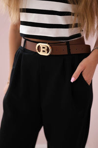 Pants with belt and pockets 7297 / – Black цвет / color | Lexline Fashion