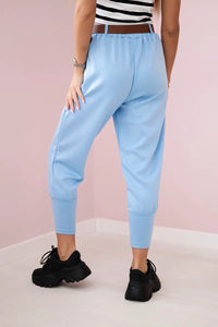 Pants with belt and pockets 7297 / – Blue цвет / color | Lexline Fashion