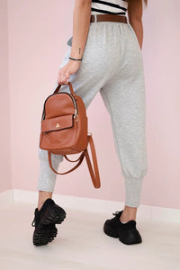 Pants with belt and pockets 7297 / – Gray || Melange цвет / color | Lexline Fashion