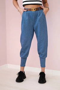 Pants with belt and pockets 7297 / – Jeans || Melange цвет / color | Lexline Fashion