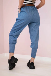 Pants with belt and pockets 7297 / – Jeans || Melange цвет / color | Lexline Fashion