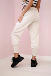 Pants with belt and pockets 7297 / – Light || Beige цвет / color | Lexline Fashion