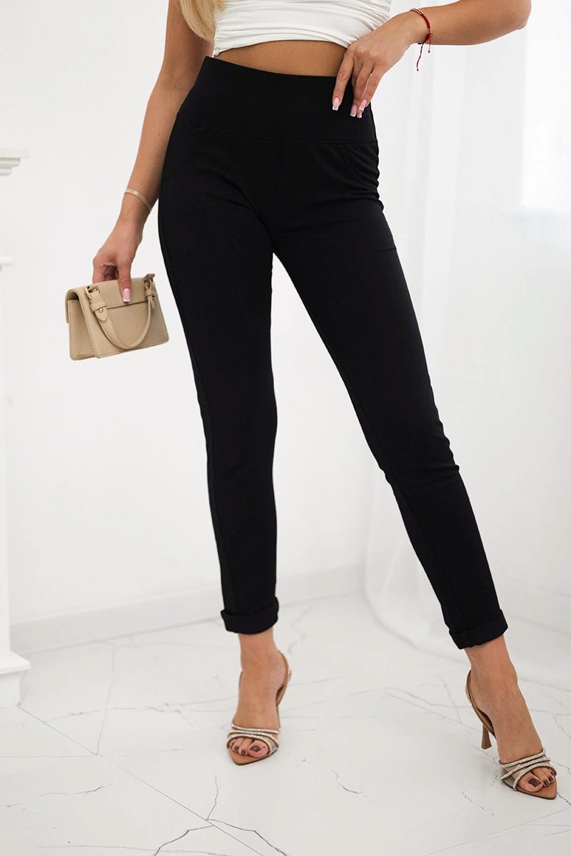 Pants with decorative piping 2399 / – Black цвет / color | Lexline Fashion
