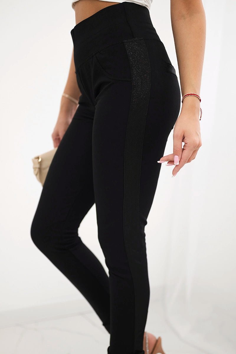 Pants with decorative piping 2399 / – Black цвет / color | Lexline Fashion