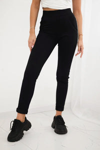 Pants with two stripes 3975 / – Black цвет / color | Lexline Fashion