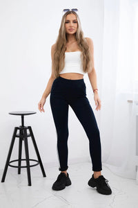 Pants with two stripes 3975 / – Navy blue цвет / color | Lexline Fashion