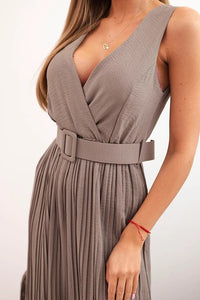 Pleated viscose jumpsuit 5929 / – Fango цвет / color | Lexline Fashion