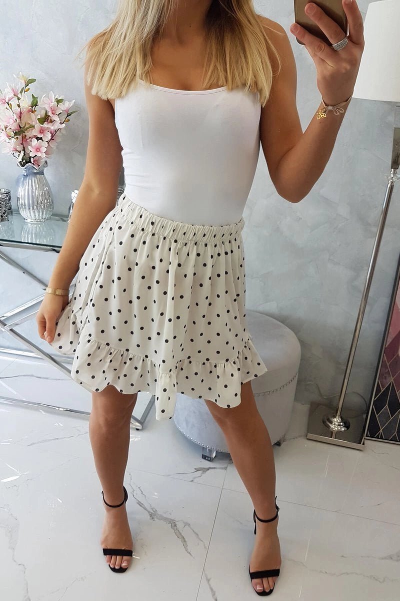 Polka dot skirt 9259 / – Ecru цвет / color | Lexline Fashion
