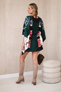 Poncho dress 9255 / – Green цвет / color | Lexline Fashion