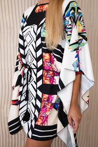 Poncho dress 9255 / – White цвет / color | Lexline Fashion