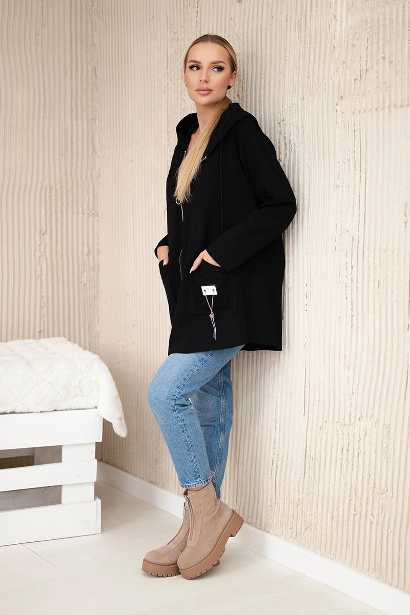 Punto Milano Hoodie 6722 / – Black цвет / color | Lexline Fashion