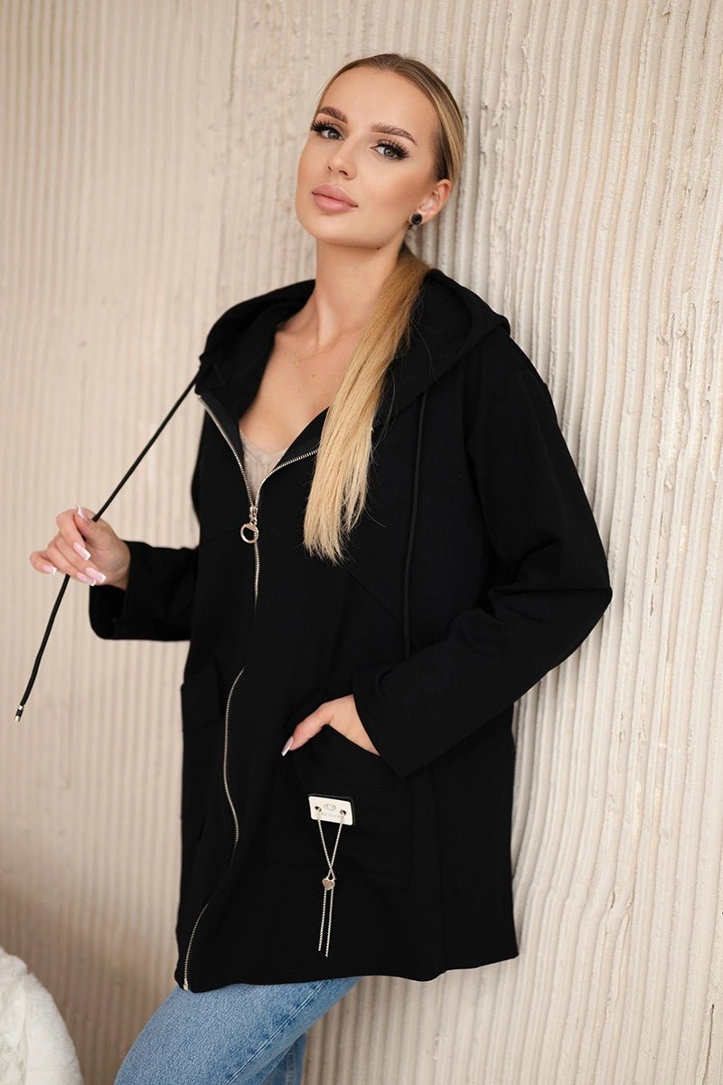 Punto Milano Hoodie 6722 / – Black цвет / color | Lexline Fashion
