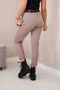 Punto Milano trousers with belt 6773E / – Fango цвет / color | Lexline Fashion