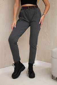 Punto Milano trousers with belt 6773E / – Graphite цвет / color | Lexline Fashion