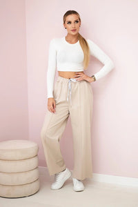 Punto Milano Wide - leg Pants ART52111 / – Beige цвет / color | Lexline Fashion