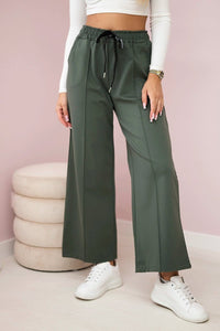 Punto Milano Wide - leg Pants ART52111 / – Khaki цвет / color | Lexline Fashion