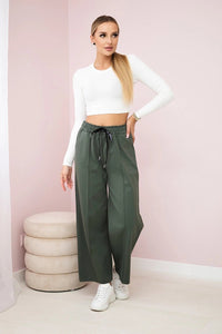 Punto Milano Wide - leg Pants ART52111 / – Khaki цвет / color | Lexline Fashion