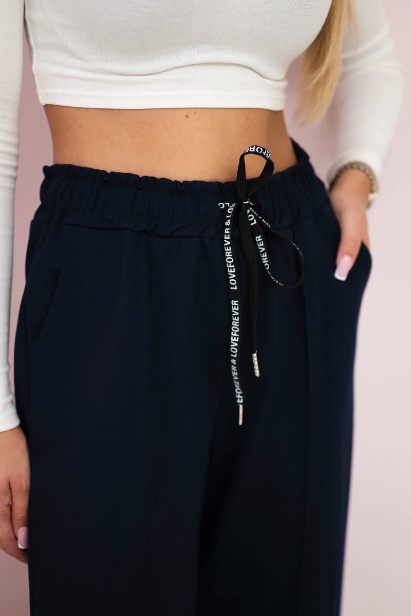 Punto Milano Wide - leg Pants ART52111 / – Navy blue цвет / color | Lexline Fashion
