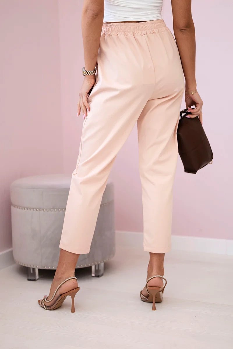 Punto trousers tied at the waist 7244 / – Apricot цвет / color | Lexline Fashion