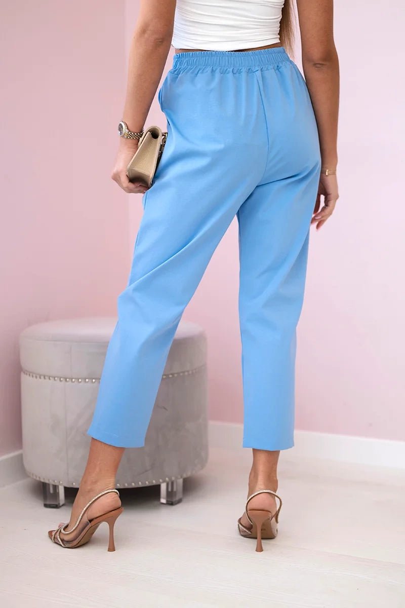 Punto trousers tied at the waist 7244 / – Blue цвет / color | Lexline Fashion