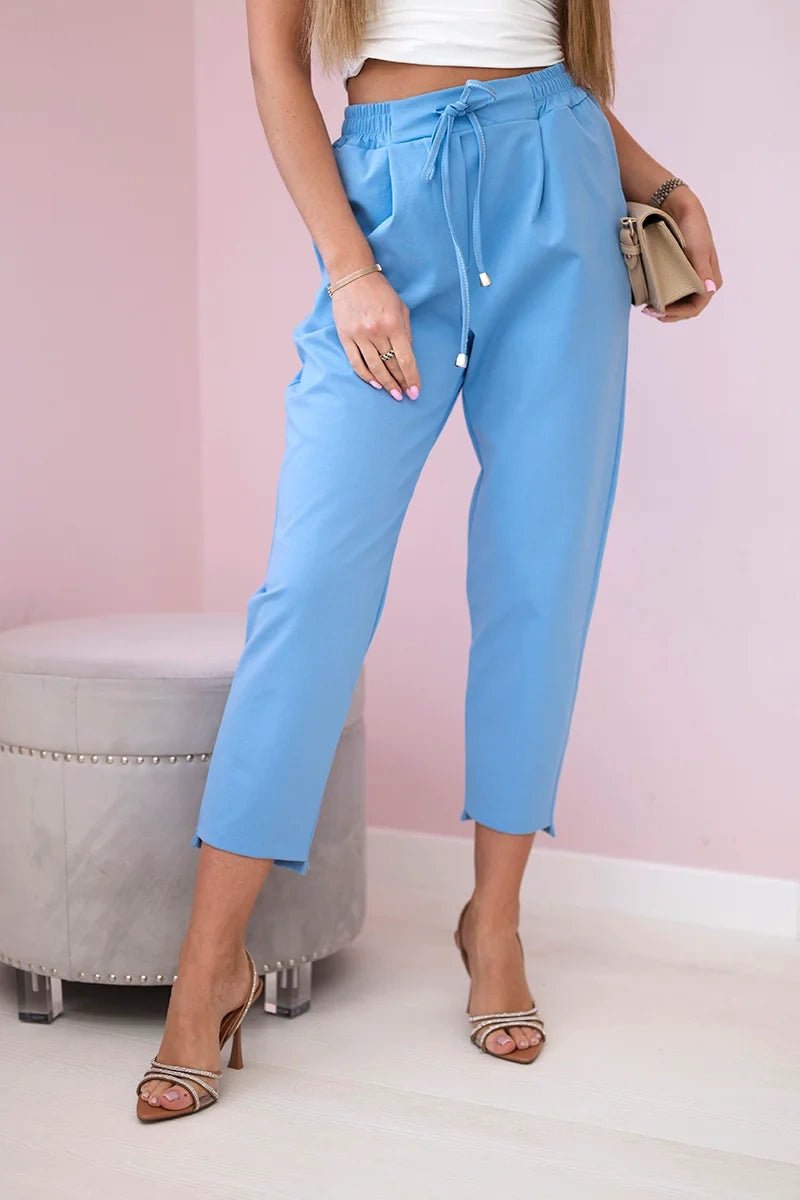 Punto trousers tied at the waist 7244 / – Blue цвет / color | Lexline Fashion