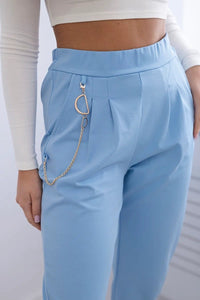 Punto trousers trousers with chain 6759V / – Blue цвет / color | Lexline Fashion