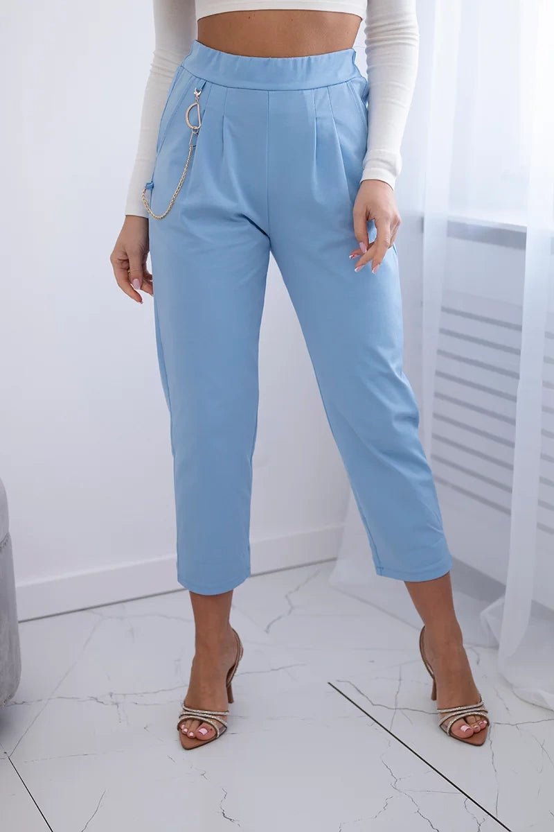 Punto trousers trousers with chain 6759V / – Blue цвет / color | Lexline Fashion
