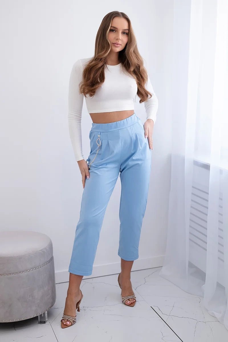 Punto trousers trousers with chain 6759V / – Blue цвет / color | Lexline Fashion
